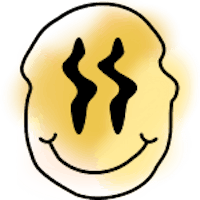 a yellow smiley face on a black background